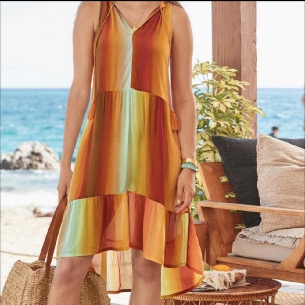 Sundance Zivah Ombre Tiered Dress Small